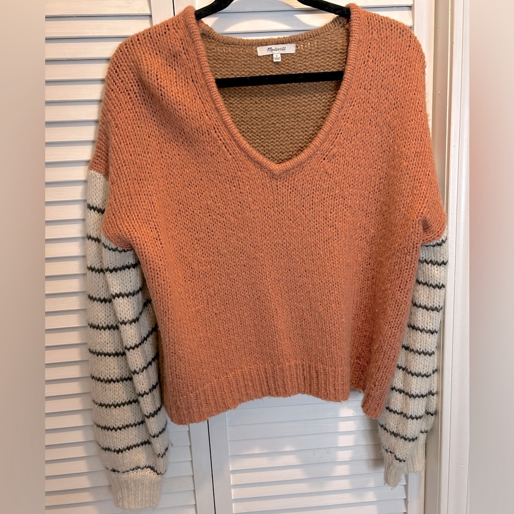 Madewell Women’s Color Block Cropped Sweater - Size L